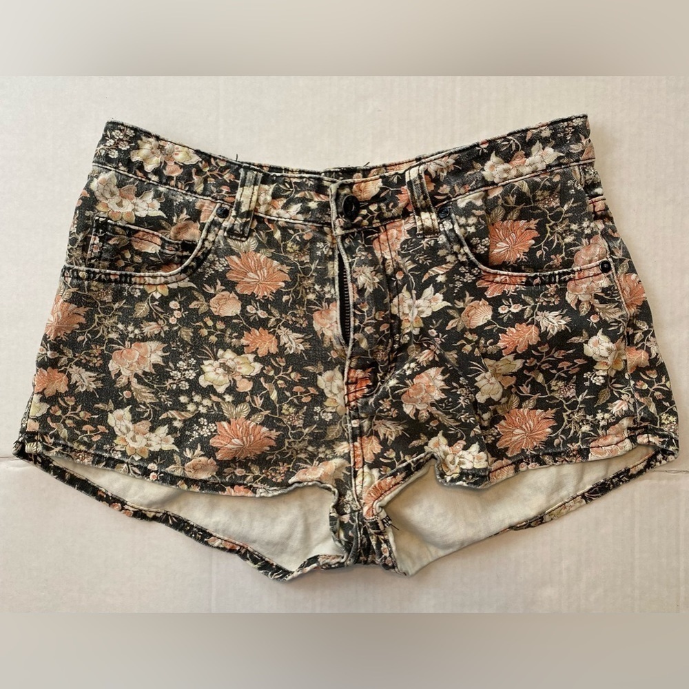 Lee Jeans Micro Shorts Womens Size 10 Floral Print 90’s Casual Streetwear Denim